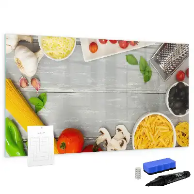 Beschreibbare Magnettafel mit dem Aufdruck Zutaten