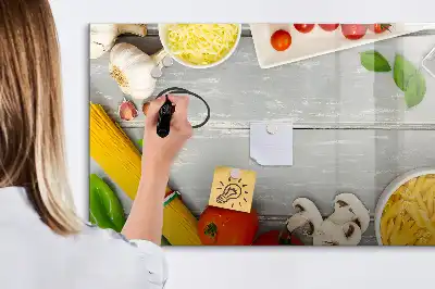 Beschreibbare Magnettafel mit dem Aufdruck Zutaten