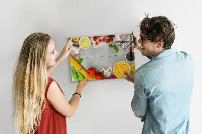 Beschreibbare Magnettafel mit dem Aufdruck Zutaten