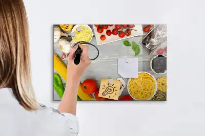 Beschreibbare Magnettafel mit dem Aufdruck Zutaten