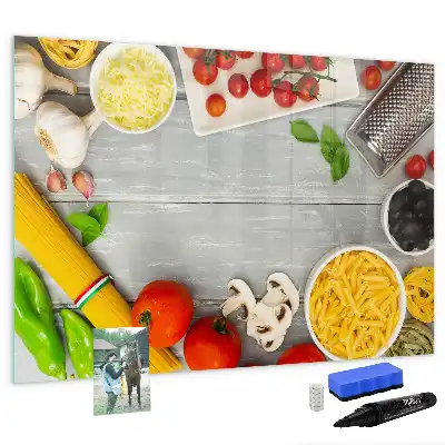 Beschreibbare Magnettafel mit dem Aufdruck Zutaten