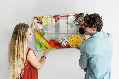 Beschreibbare Magnettafel mit dem Aufdruck Zutaten