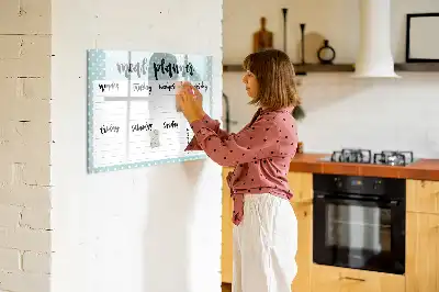 Mahlzeitenplaner beschreibbare Magnettafel