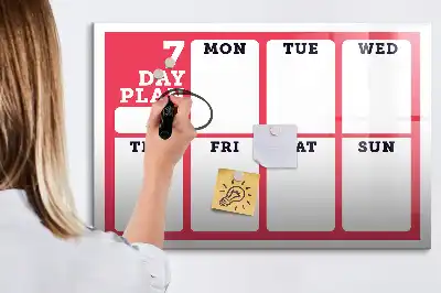 Wochenplaner beschreibbare Magnettafel