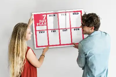 Wochenplaner beschreibbare Magnettafel