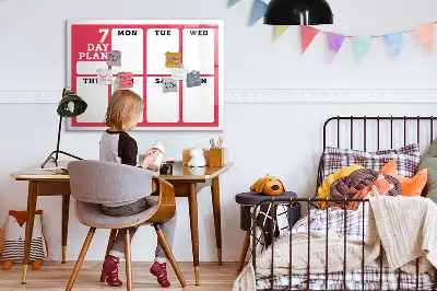 Wochenplaner beschreibbare Magnettafel