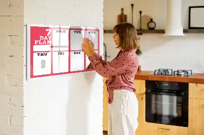 Wochenplaner beschreibbare Magnettafel