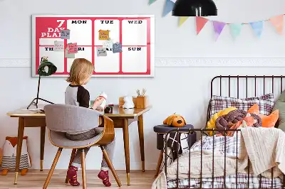 Wochenplaner beschreibbare Magnettafel
