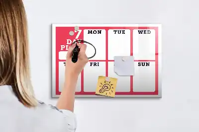 Wochenplaner beschreibbare Magnettafel