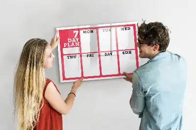 Wochenplaner beschreibbare Magnettafel