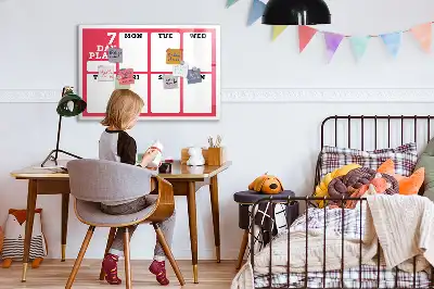 Wochenplaner beschreibbare Magnettafel