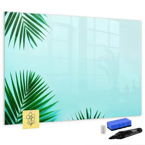Schreib-Magnettafel mit Palmenblätter-Motiv