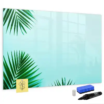Schreib-Magnettafel mit Palmenblätter-Motiv