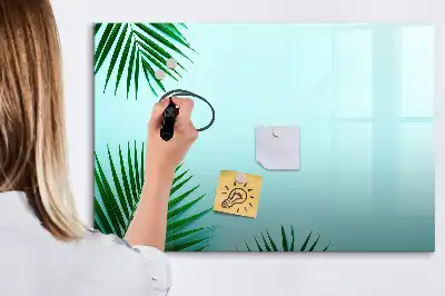 Schreib-Magnettafel mit Palmenblätter-Motiv