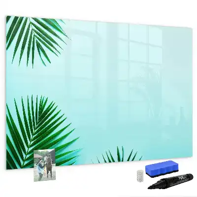 Schreib-Magnettafel mit Palmenblätter-Motiv