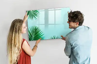 Schreib-Magnettafel mit Palmenblätter-Motiv