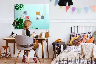 Schreib-Magnettafel mit Palmenblätter-Motiv