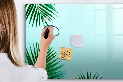 Schreib-Magnettafel mit Palmenblätter-Motiv