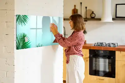 Schreib-Magnettafel mit Palmenblätter-Motiv