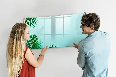 Schreib-Magnettafel mit Palmenblätter-Motiv