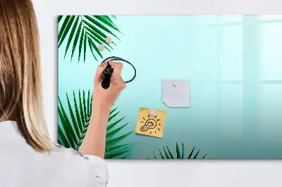 Schreib-Magnettafel mit Palmenblätter-Motiv