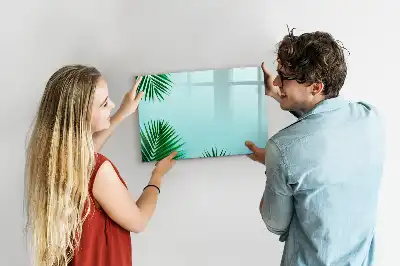 Schreib-Magnettafel mit Palmenblätter-Motiv