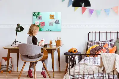Schreib-Magnettafel mit Palmenblätter-Motiv