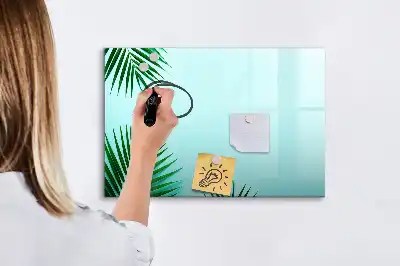 Schreib-Magnettafel mit Palmenblätter-Motiv