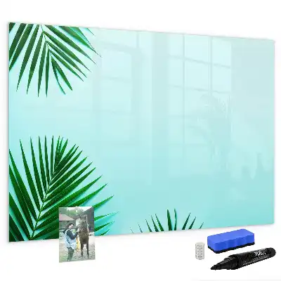 Schreib-Magnettafel mit Palmenblätter-Motiv