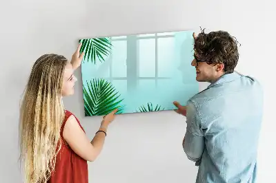 Schreib-Magnettafel mit Palmenblätter-Motiv