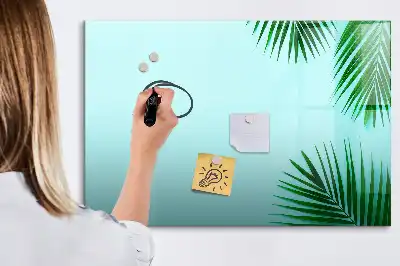 Beschreibbare Magnettafel im Design Exotische Blätter