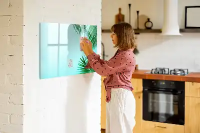 Beschreibbare Magnettafel im Design Exotische Blätter