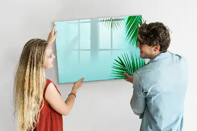 Beschreibbare Magnettafel im Design Exotische Blätter