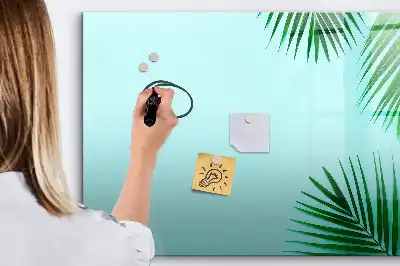 Beschreibbare Magnettafel im Design Exotische Blätter