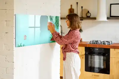 Beschreibbare Magnettafel im Design Exotische Blätter