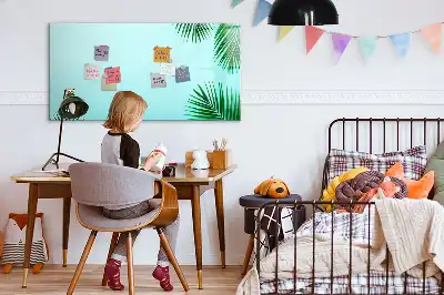 Beschreibbare Magnettafel im Design Exotische Blätter
