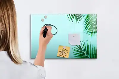 Beschreibbare Magnettafel im Design Exotische Blätter