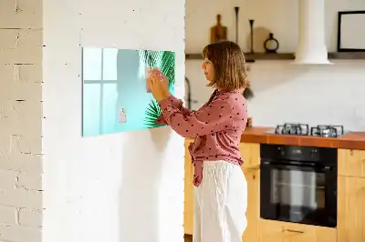 Beschreibbare Magnettafel im Design Exotische Blätter