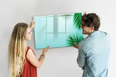 Beschreibbare Magnettafel im Design Exotische Blätter