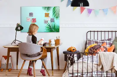 Beschreibbare Magnettafel im Design Exotische Blätter