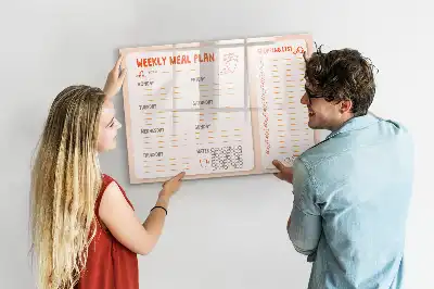 Schreib-Magnettafel als praktischer Mahlzeitenplaner im Retro-Design