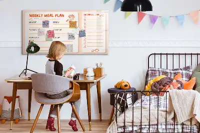 Schreib-Magnettafel als praktischer Mahlzeitenplaner im Retro-Design