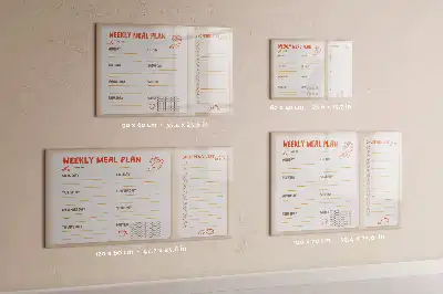 Schreib-Magnettafel als praktischer Mahlzeitenplaner im Retro-Design