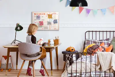 Schreib-Magnettafel als praktischer Mahlzeitenplaner im Retro-Design