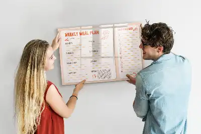 Schreib-Magnettafel als praktischer Mahlzeitenplaner im Retro-Design