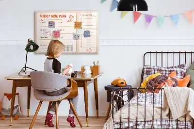 Schreib-Magnettafel als praktischer Mahlzeitenplaner im Retro-Design