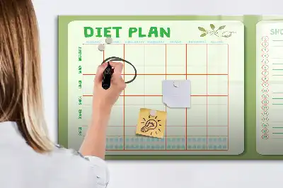 Beschreibbare Magnettafel für den Wochenmenü-Plan