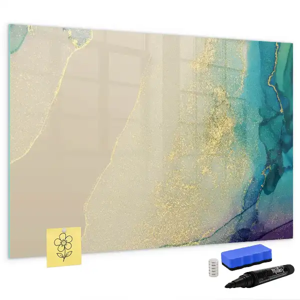 Beschreibbare Magnettafel in buntem Marmor-Design