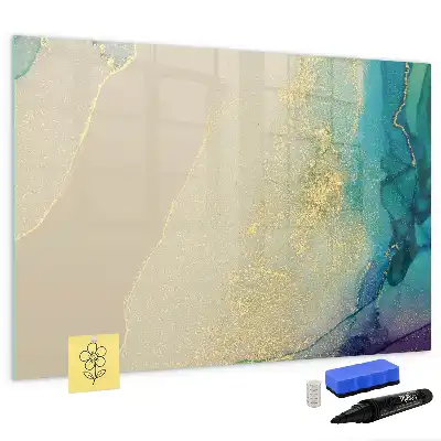 Beschreibbare Magnettafel in buntem Marmor-Design