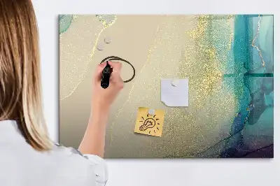 Beschreibbare Magnettafel in buntem Marmor-Design